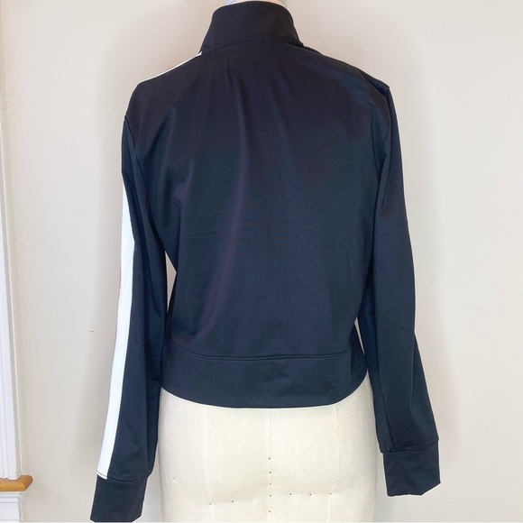 AERO Aeropostale Zip Up Crop Bomber Light Jacket Black Size L - Picture 2 of 5